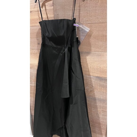 Alfred Sung Black Strapless Satin Gown maxi dress size 6 Reg NWOT - Picture 4 of 10
